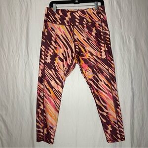 Tek Gear Ultrastretch High Waisted Side Pocket Leggings XL Abstract Bright